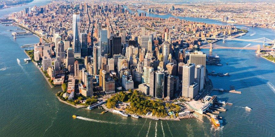 Vista aerea di Manhattan
