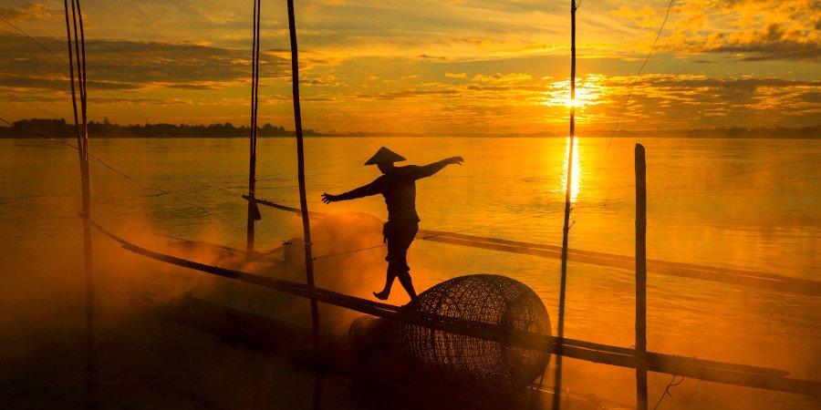 Pesca sul fiume Mekong